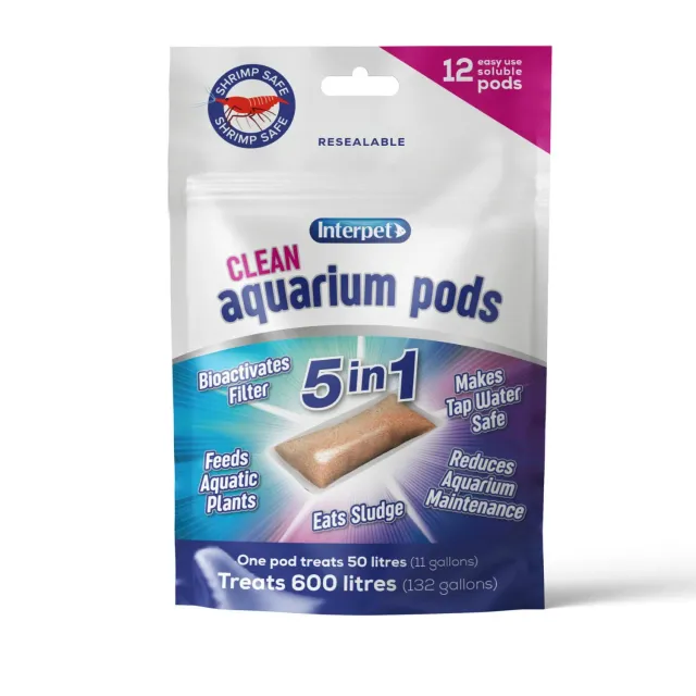 Interpet Clean Aquarium Pods 12-pack 5-i-1 snabb