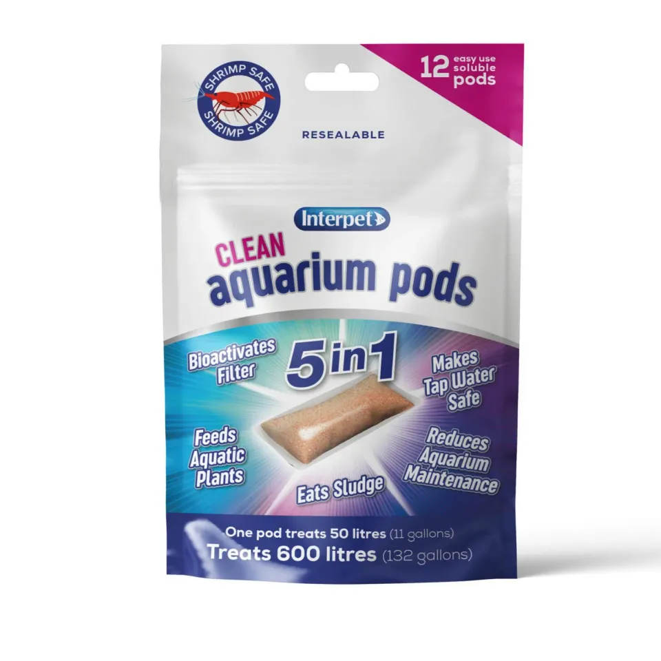 Interpet Clean Aquarium Pods 12-pack 5-i-1 snabb