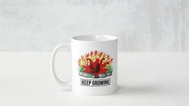 Garnelen TV Keep Growing mugg 325 ml vit diskmaskinssäker