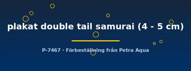 Näsets Ciklidhobby Betta plakat double tail samurai kampfisk 4–5 cm