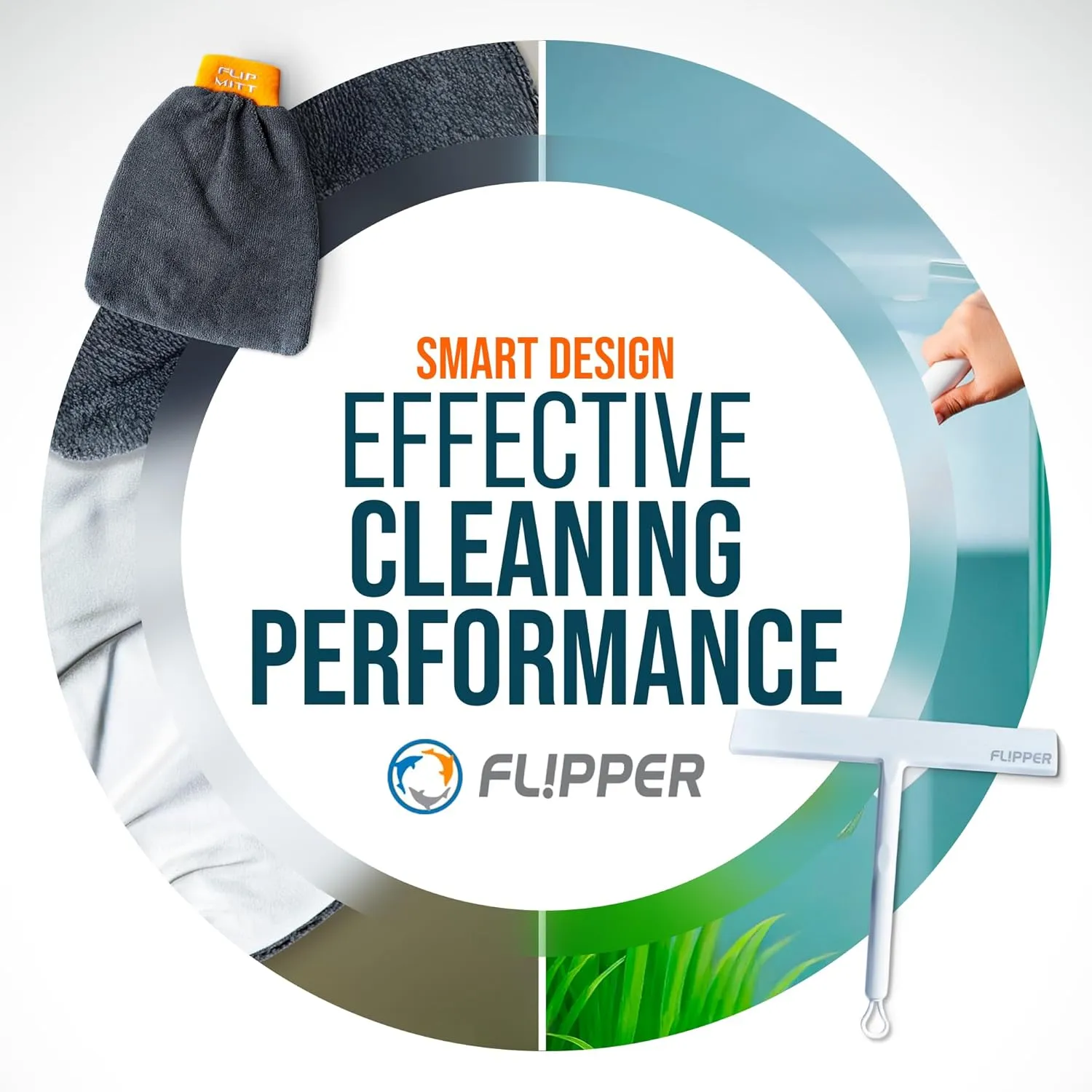 Flipper Mitt Squeegee rengöringsset glas akvarium