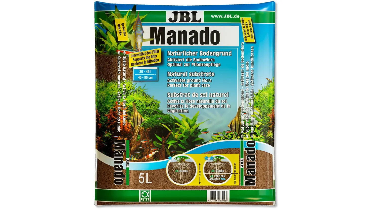 JBL Manado bottensubstrat 1,5 l poröst växtguld