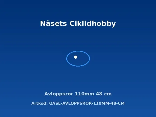 Oase Avloppsrör 110mm 48 cm original reservdel plast