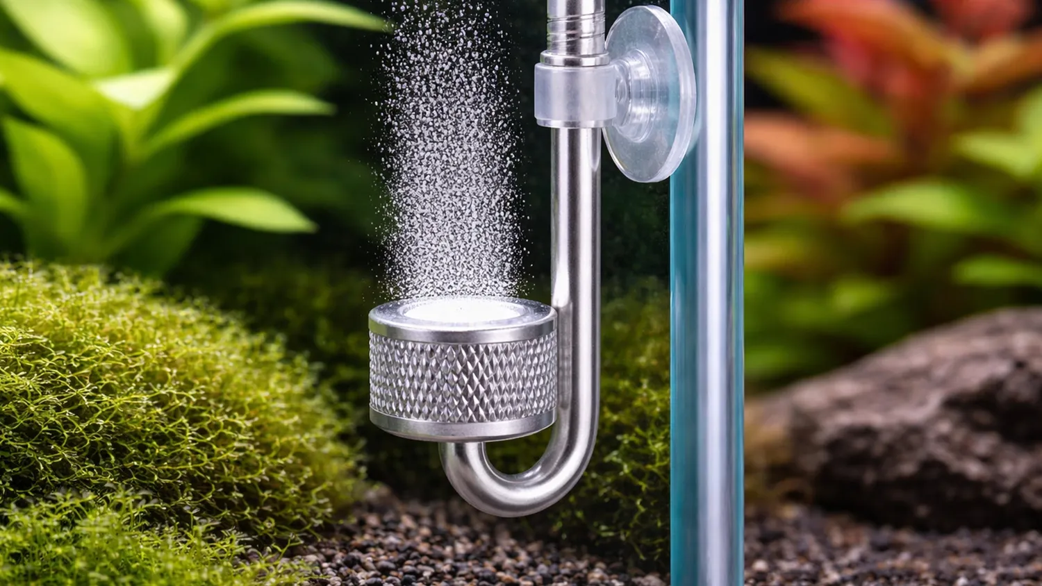 Garnelen TV Premium CO2-diffusor akvarium med sugkopp