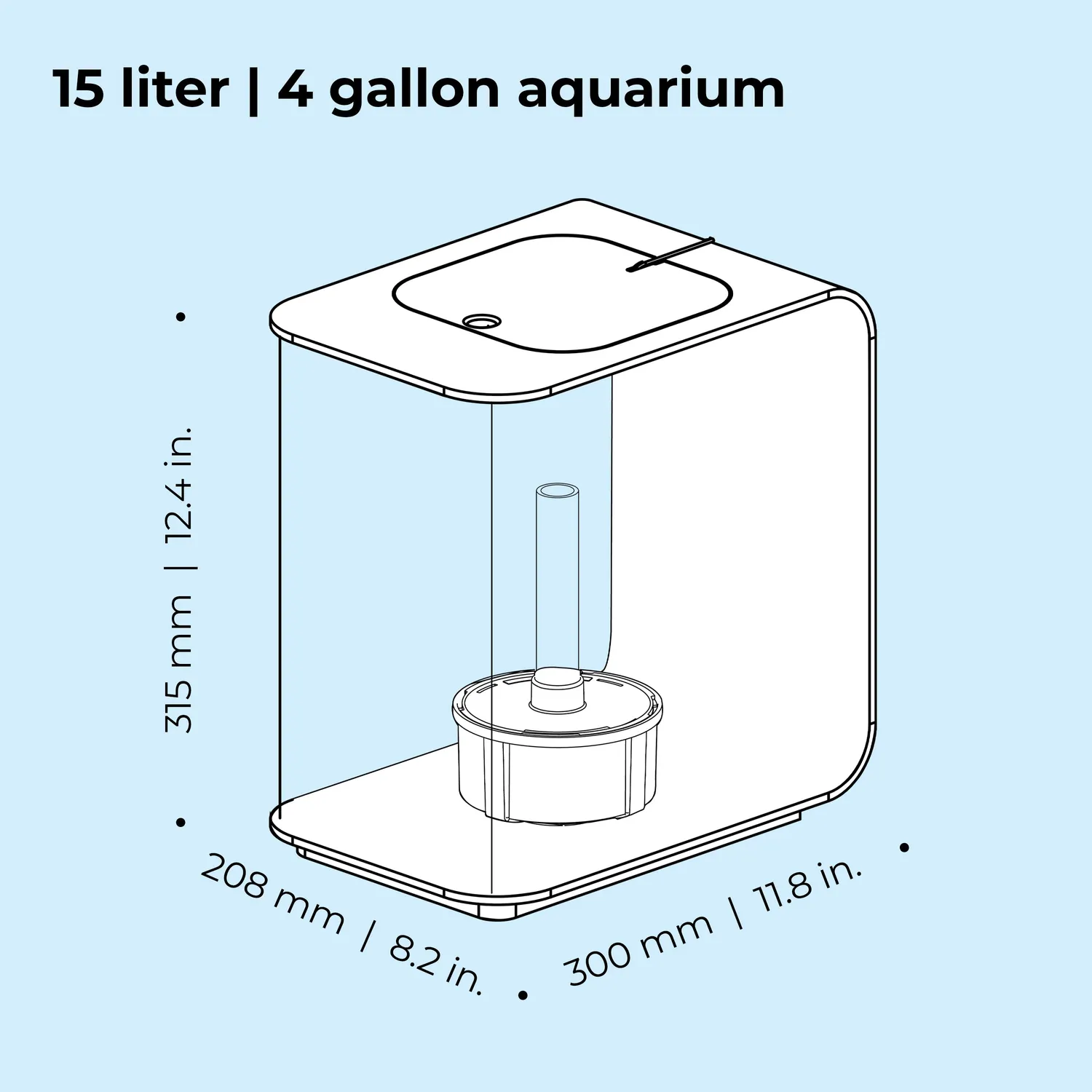 biOrb FLOW 15 akvarium 15 liter standardljus vit