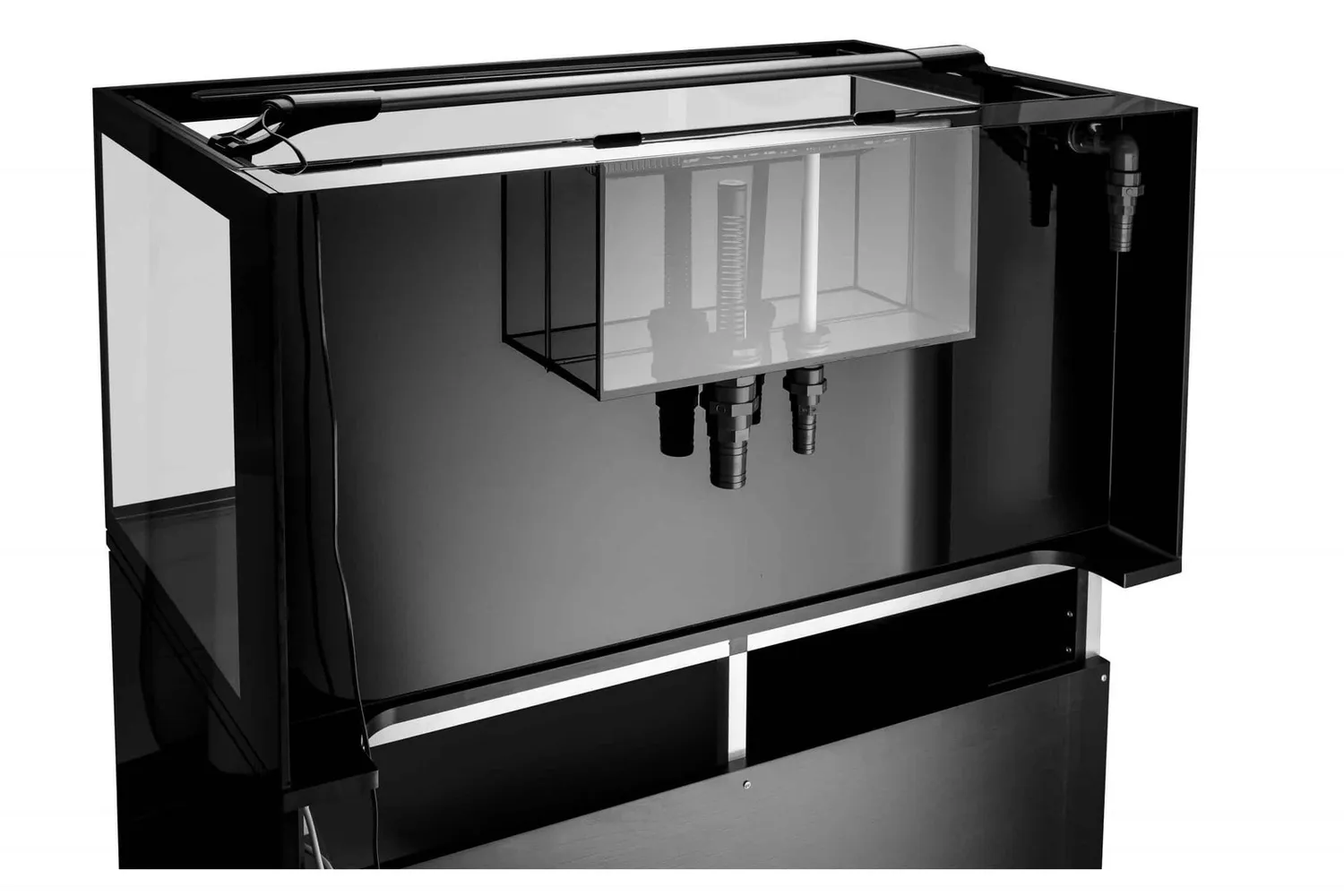 Glossy Marine 313L akvarium set svart 250+63L möbel