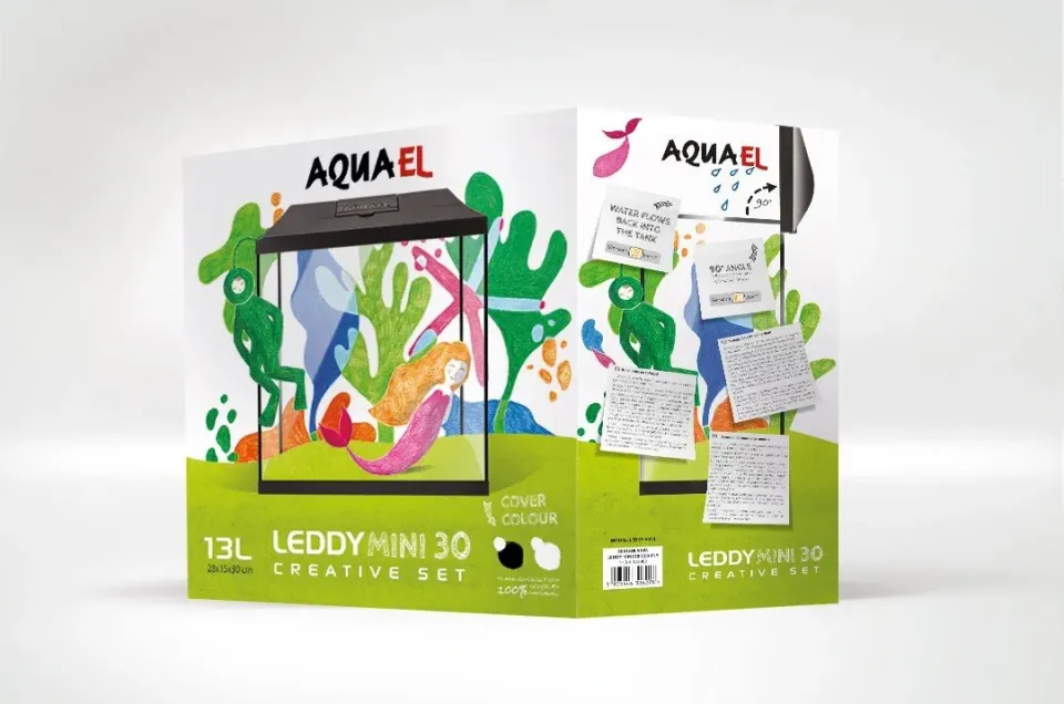 Aquael Leddy Mini akvarieset 35 cm svart